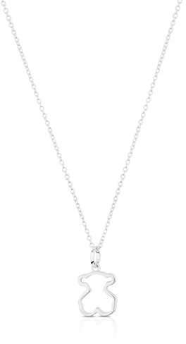 TOUS Halskette aus Sterlingsilber für Damen mit 12 mm Bärenanhänger, 45 cm lang, zart und elegant, Kollektion Galaxy