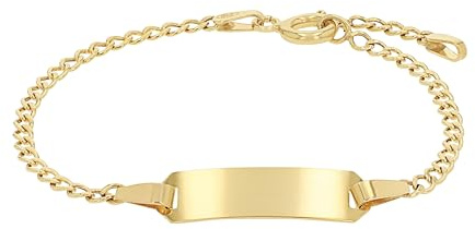 Amor Identarmband Unisex Mädchen Jungen Armschmuck, 12+2 cm, Gold, Kommt in Schmuck Geschenk Box, 2014338