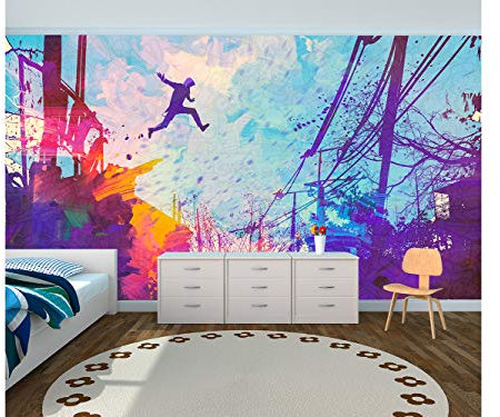 Oedim Papel Pintado para Pared Infantil Salto en Grafiti, Mural, Papel Pintado, Decoración comedores, Salones, Habitaciones