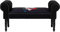 Kare Design Bank Wing, Schwarz, Sitzbank, Samtoptik, Blumenmotiv, Birkenholz Beine, Polsterbank für Flur, Garderobe, Schlafzimmer, 54x100x30 cm (H/B/T)