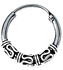 NKlaus 925 Silber Einzel Ohrring Keltische CREOLE Gothic Celtic Bali EINZEL 18mm 5043