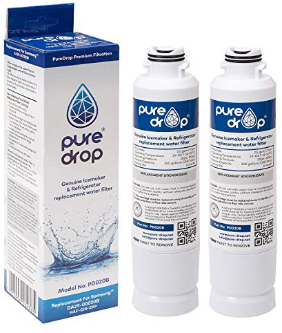 Puredrop DA2900020B Compatible with Samsung DA29-00020B, HAFCIN, HAF-CIN, HAF-CIN/EXP, DA97-08006A/B Refrigerator Water Filter (2 Pack)