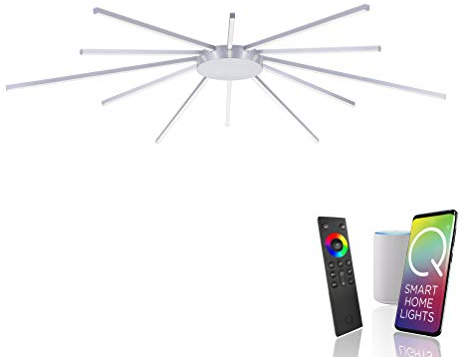 Paul Neuhaus Q- SUNSHINE 8295-95 LED Deckenleuchte, Alexa kompatibel Smart Home, dimmbar per Fernbedienung, warmweiß - kaltweiss