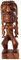 G6 Collection Handgefertigte hölzerne Primitive Angry Face Tribal Statue Skulptur Tiki Bar Einzigartige Geschenk Kunst Deko Home Decor Akzent Figur Dekoration Kunstwerk handgeschnitzt (lockiges Haar)