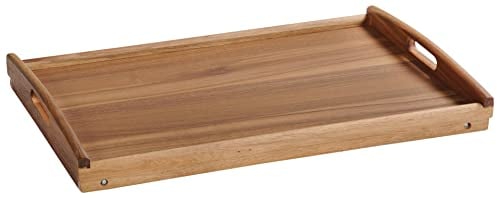Serviertablett 55x35x24 mit Füßen Akazienholz
