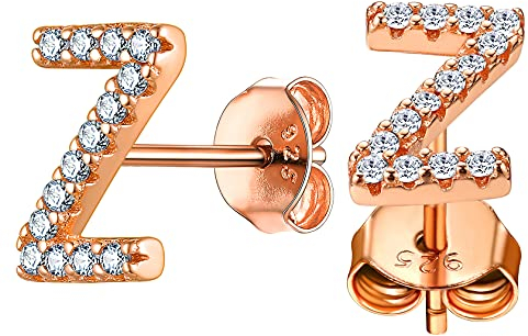 ChainsHouse 925 Sterling A Silber Kleiner Alphabet Ohrstecker Buchstabe X Ohrringe Damen Mädchen Piercing Ohrschmuck für Mama Freundin Ehefrau