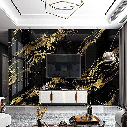 YIERLIFE Tapeten Wandtapete 3D Fotoposter Wanddeko Schwarzes Gold Marmor Textur Mode Tapeten Wandtapete Wandbild Wand Dekoration Für Schulen Hotels Wohnzimmer Schlafzimmer Restaurants Und Ktv-Bars