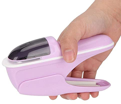 Hefter ohne Heftklammern, ABS Hefter ohne Heftung Buchpapier Hefter ohne Heftklammern, 7-9 Blatt Kapazität(Violett)