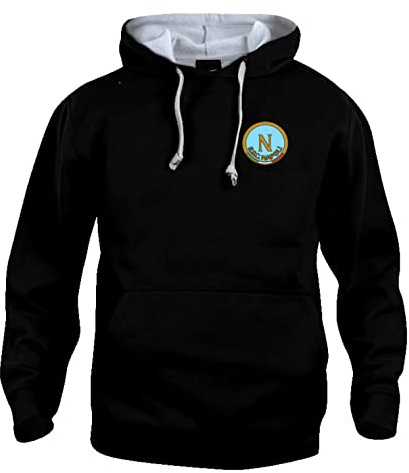 Napoli 1964-1980 Retro Football Hoodie Embroidered Logo Black