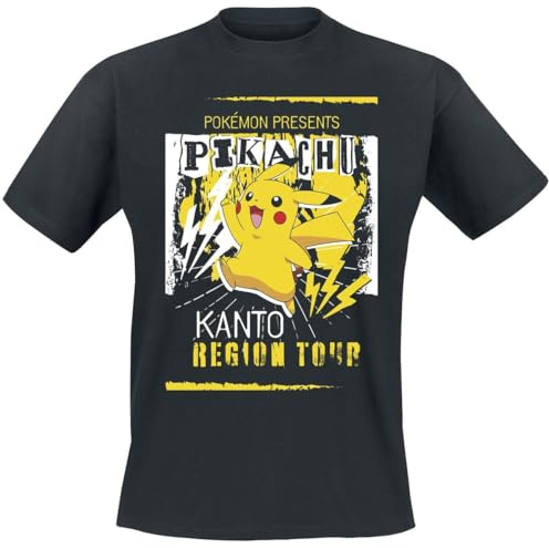 Pokémon Pikachu Kanto Region Tour Männer T-Shirt schwarz XL