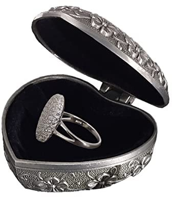 Ehering aus echtem 925er-Sterlingsilber, Twilight Bella Swan, Ehering, Micro-Pavé-Zirkonia, mit einer Schmuck-Herz-Box, Breaking Dawn Bella Swan Verlobungsring