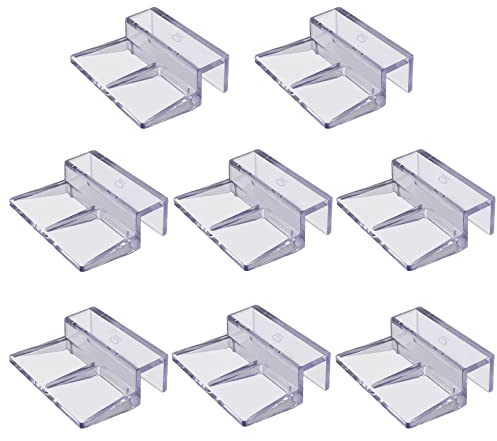 SHULLIN 8 Stück Unterstützung Halter Glasabdeckungs Clips Glasabdeckungs-Clips Glasabdeckung universale Halterungen Aquarium Abdeckung Halterung für randlose Aquarien(Transparent) (10mm)