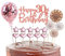 16Pcs Happy 30th Birthday Cake Topper Rose Gold for Men&Women,Glitter personalised Cake Topper Cupcake Toppers,Cake Toppers Kit 30th Birthday Cake Decorations,Happy Birthday 30th Sign for Cake