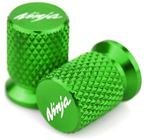 AYBAL Motorrad-Zubehör Rad-Reifen-Ventilkappen Compatible with Kawasaki Ninja 250 300 400 650 2010-2021 (Color : Green)