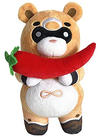Jilijia Guoba Plüschfigur Cartoon Bär mit Chili Gefüllte Flauschige Puppe Sammlung Figur Puppe Spielzeug Geschenke Cosplay Plüsch Requisiten