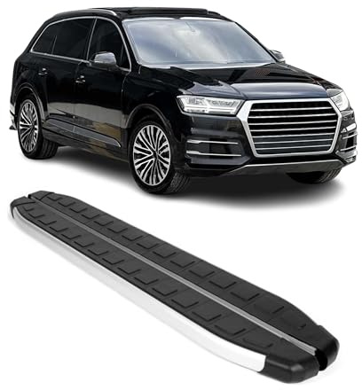 OMAC Trittbretter für Audi Q7 2015-2026 Alu Schwarz-Silber | Seitenschweller, Seitenbretter, fahrzeugspezifische Passform