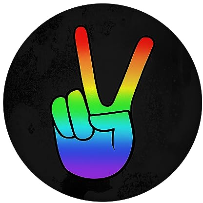 Peace-Hand in Regenbogenfarben Magnet rund lustiger Magnet rund für den Kühlschrank zum Befestigen von Fotos, Postkarten oder Haushaltsplan