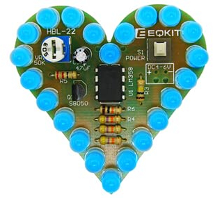 Löten Ausbildung Praxis Lernen Elektronik Kits DIY-Bausatz Herzform LED Lötübungsset, Lötset Anfänger Labor DC 4V-6V, blau