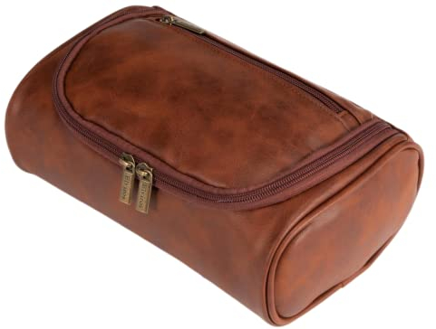 Shcnlery Trousse de Toilette personnalisée pour Homme, Organiseur de Voyage Durable et élégant de qualité supérieure pour Voyage, toilettage et Soins personnels, kit Dopp en Cuir imperméable, Cadeau