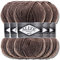 Alize 5x 100g Superlana Maxi Türkische Premium Wolle Baumwolle und Acryl Uni Handstrickgarne | Yarn | Garn | Strickgarn Einfarbig Baby zum Häkeln Stricken Kleidung Schals (Milky Brown Melange | 240)