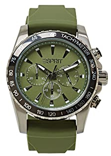 ESPRIT Herren-Uhren Analog Quarz One Size Oliv 32023390