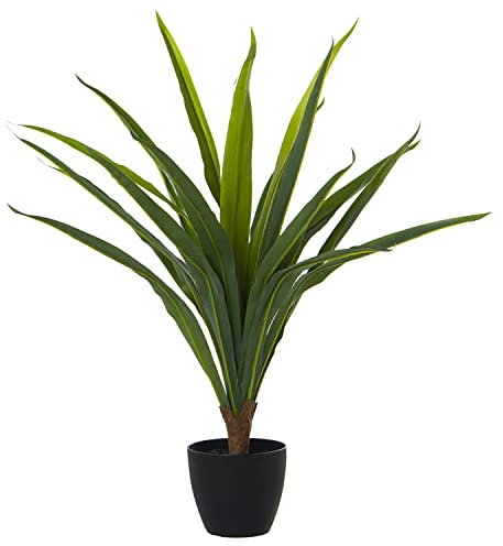 DRW Künstliche Pflanze des brasilianischen Baums aus PU, grün, 75 x 15 x 15 cm