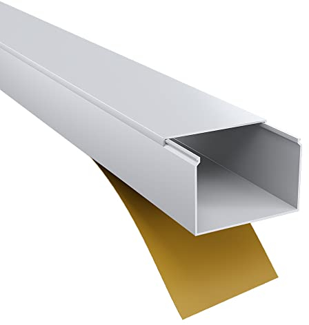 Kabelkanal aus hochwertigem PVC weiß Selbstklebend 2m - 1 Stück - 60x40mm
