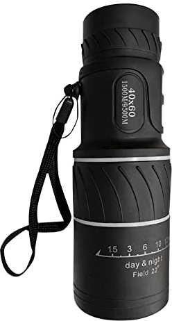 wojonifuiliy01 Tag-Nacht-Monokular-Fernglas 40 x 60 Teleskop für die Jagd im Freien (Black, One Size)