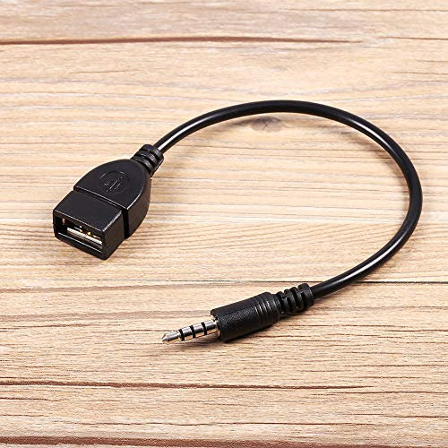 Cavo Adattatore Convertitore OTG USB Tipo A Femmina Jack AUX Maschio da 3,5 Mm per Trasmissione Stabile e Senza Perdite con Decodifica Stereo per Auto Disco U