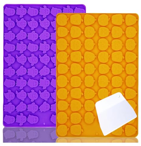 Silikon Backmatte Hundekekse 2 Stück Antihaftend für DIY Hundeleckerlies | Mini Pumpkin +Gespenst Form Mit Spachtel Temperaturen von -40 °C bis 230 °C Spülmaschinenfest BPA-frei