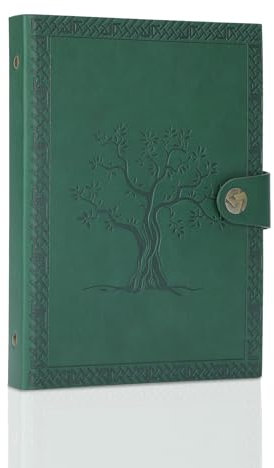 SEEALLDE Leder Notizbuch A5 Ringbuch Reisetagebuch Baum Leere Seiten Vintage Tagebuch Skizzenbuch