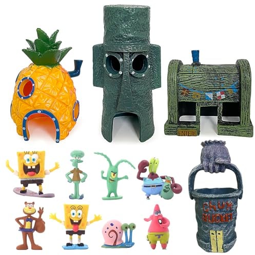 MeYuxg Aquarium deko, Fisch Tank Ornament Ornamente, Landschaft Ananas Haus Aquarium Deko Höhle für Unterwasser Dekoration Fisch Tank Kunststoff Dekor