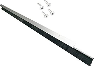Retsun 3 Sets Extra-Wide Door Brush Seal Strip – 61mm (2.4) Width, 880mm (34.6) Length, Silver Aluminum Frame with Durable Black PP Bristles, Dustproof & Weatherproof(1.5in, 3)