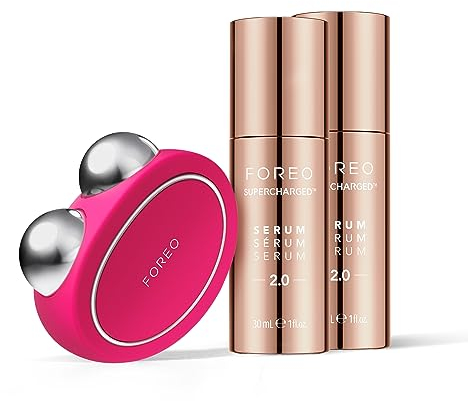 FOREO BEAR Forever Firm im Set - Massaggiatore viso lifting con microcorrente + 2 x Siero Conduttivo 30 ml - Massaggiatore viso antirughe - Prodotti di skincare - Set regalo - Regalo donna - Fuchsia