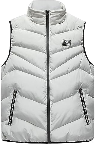 JUTOO Daunenweste Herren, Steppweste Winter Leichte Winddicht Outdoor Casual Warme Jacke Ärmellose Sportweste Herren Gilet Schwarz Daunen Für Jagd Weste Steppjacke (M, Gray)
