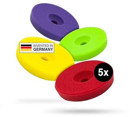 Liquid Elements – Centriforce V2 Polierpads 75mm Komplettset – Polierschwämme mit speziell entwickelter Fräsung für optimierte Ergebnisse – abrasiv bis extrem weich (4 Stärken á 5 Stück)