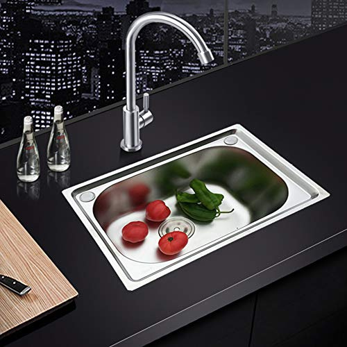 Évier Encastrable en Acier Inoxydable, 1 Bac Evier inox Lavabo+Kit de Vidage, Évier Inoxydable pour Cuisine et Salles de Bain (50 * 40 * 20cm)