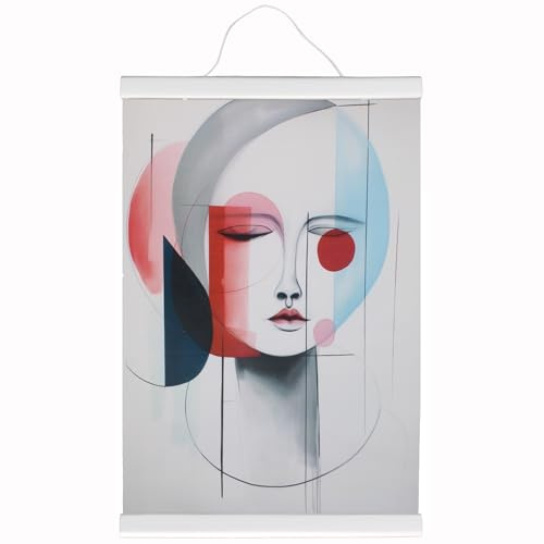 Magnetisch Poster Aufhänger Bilderrahmen Holz Poster Aufhänger, Magnet Bild Aufhänger Hängende Rahmen Posterhalter Massivholz Poster Aufhänger mit Starken Magneten, Weiß A4 Poster Aufhänger (21cm,