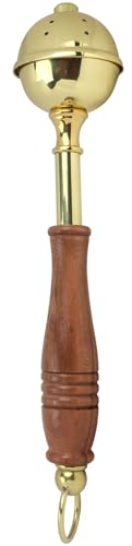 Needzo Religiöser Sprinkler aus Messing, Heiliger Weihwasserspender mit kunstvollem Design, Zubehör für kirchliche Rituale und Taufen, 25,4 x 5,7 cm