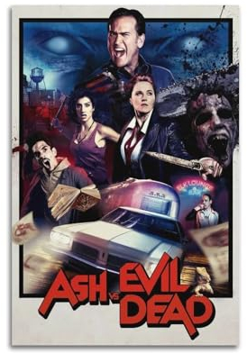 McosU Poster auf Leinwand, Motiv: Ash vs. Evil Dead, Wandkunstdruck, Dekoration, Zuhause, Malerei, Büro, Schlafzimmer, Dekoration, Geschenk, 20 x 30 cm, ungerahmter Stil