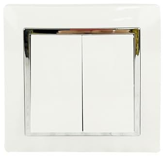 Enchufe Doble de Pared, Toma de Corriente Doble, Color Blanco, para Montaje en Superficie, 10AX, 16A, 250V, 2 Enchufes (2 Interruptores B)