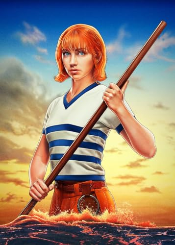 Displate Offiziell One Piece MetallPoster Magnetische Befestigung Inklusive Lizenziert Bilder Hochwertiges Poster Netflix - Characters Nami 45 cm x 32 cm