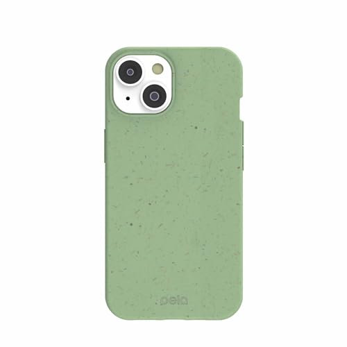 Pela Schutzhülle für iPhone 14, Salbeigrün – Schutzhülle für das Handy, umweltfreundlich, kompatibel mit iPhone 14, transparent, iPhone 14