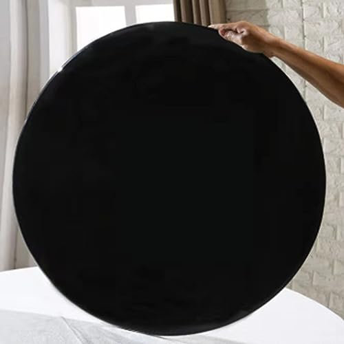 ZERAPH 80 cm (30 Zoll) Lazy Susan Drehteller aus gehärtetem Glas für Esstisch, rundes drehbares Serviertablett mit Tischplatte – Schwarz (Größe: Ø 110 cm)