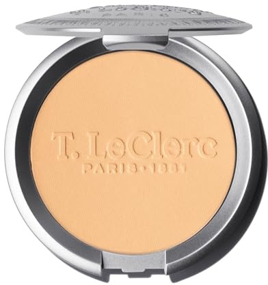 T. LeClerc - Reis-Kompaktpuder - 01 Aprikose - Gesichtspuder - Mattierender und fixierender Kompaktpuder mit langem Halt - 0% Talk - Reduziert Pickel - Vegan - Made in France - 9g