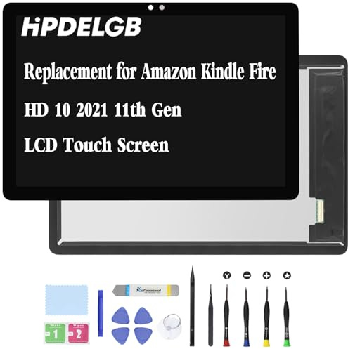 HPDELGB Replacement for Amazon Kindle Fire HD 10 2021 11th Gen LCD led Screen Display Touch Digitizer Assembly (Black)