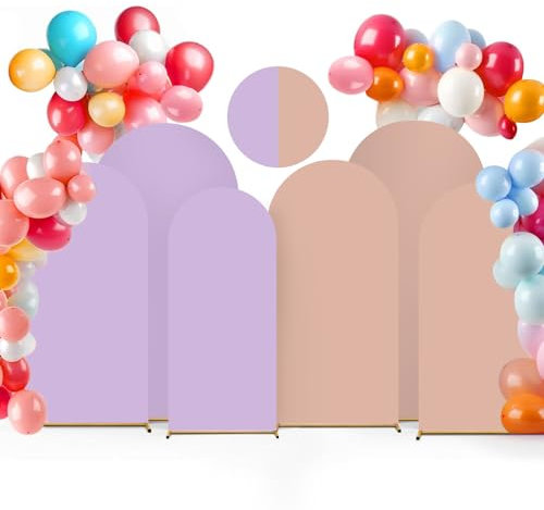 Bogen-Hintergrundabdeckung, Set mit 3 Stück, zweifarbig, Hochzeitsbogen-Abdeckung (1,2 m + 1,5 m + 1,8 m), Hochzeitsbogen-Abdeckung, Spandex, passgenauer Bogen für Hochzeit, Geburtstag, Party,