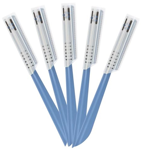 Lot de 5 rasoirs à barbe et moustache à bords droits pour homme, outil de façonnage des sourcils, épilateur de poils du visage, rasoir de rechange pour le toilettage de voyage