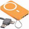 Mag-safe Power Bank 10000mah Wireless Power Bank Fast Charging 22.5W Portable Charger - 15W Wireless Charge Battery Pack - Power Bank (Orange)