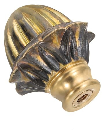 PATIKIL 42 x 48mm Embouts en laiton massif de capuchons de finition | 1 jeu, avec écrous de fixation pour abat-jour de table lampe sur pied, style rétro vintage